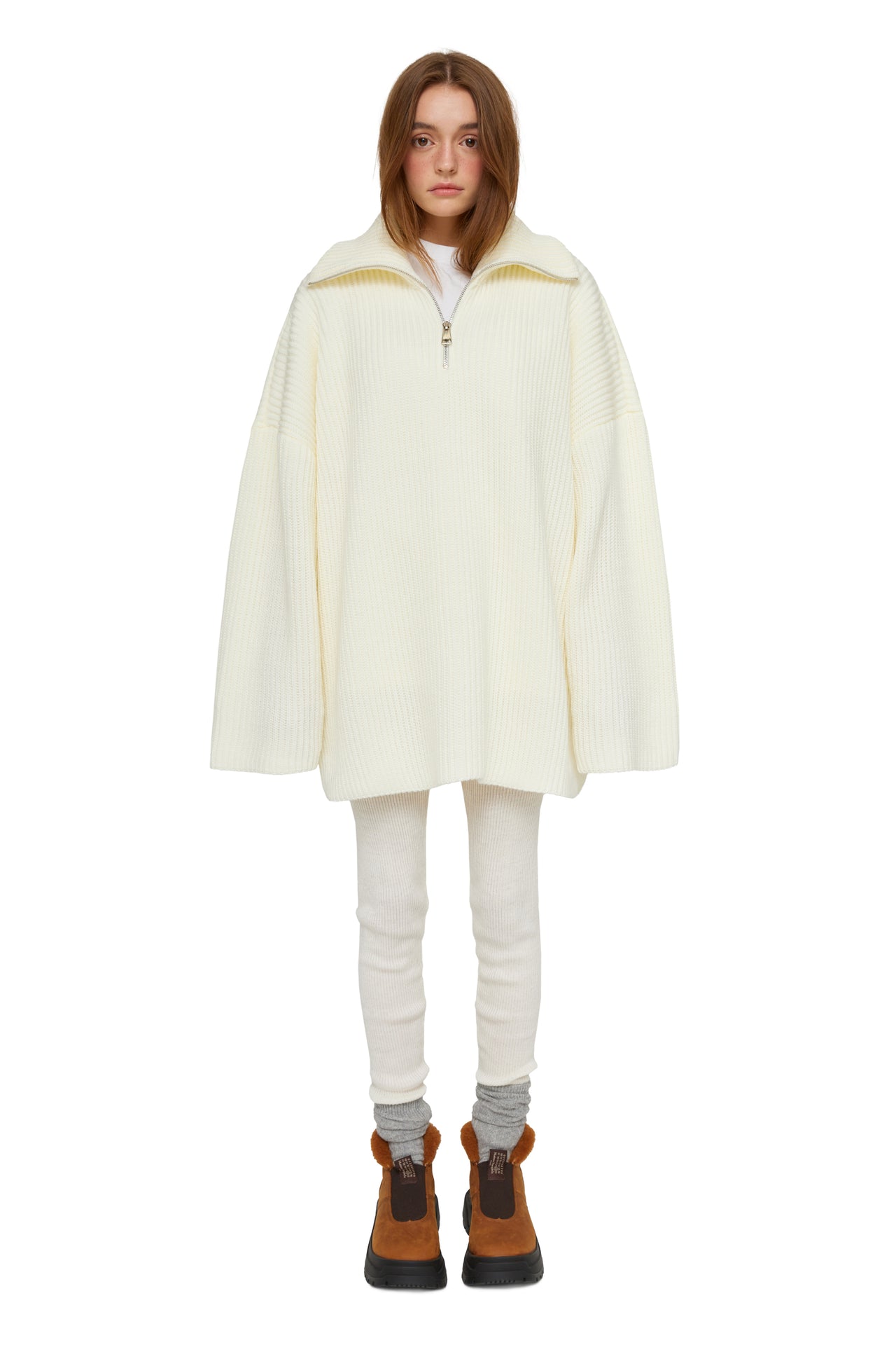 OFF-WHITE HALF-ZIP SWEATER