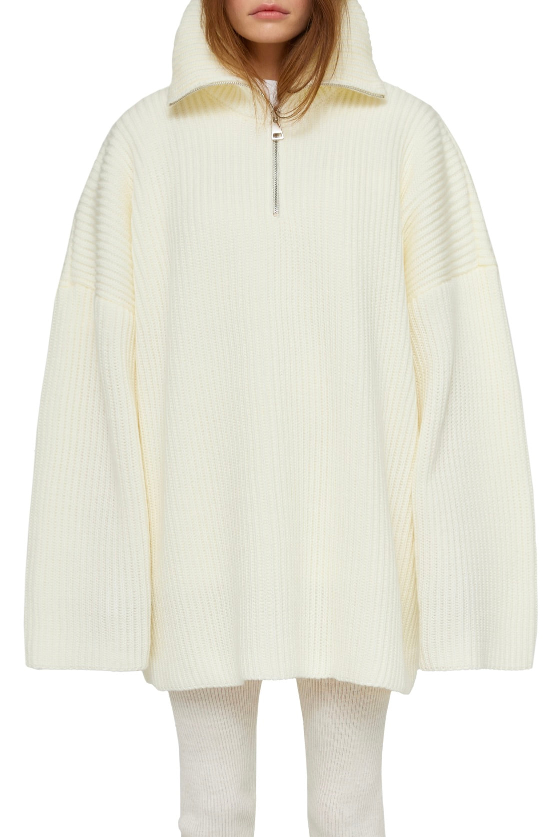 OFF-WHITE HALF-ZIP SWEATER