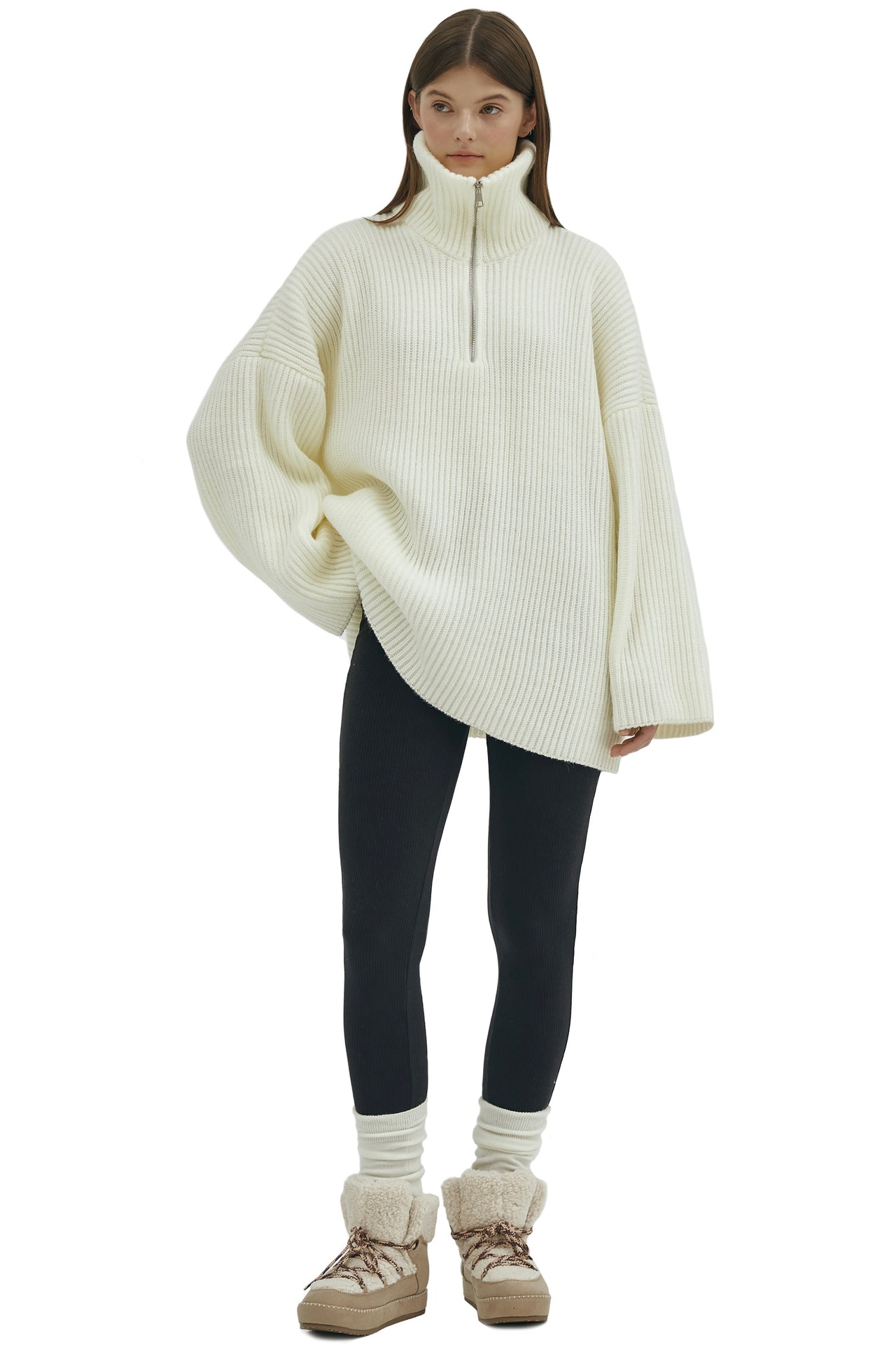 OFF-WHITE HALF-ZIP SWEATER