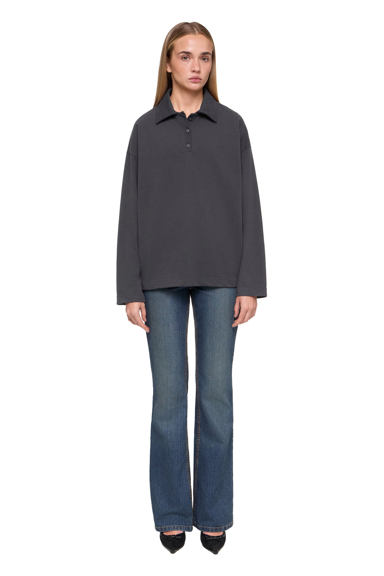 DARK GREY COTTON POLO