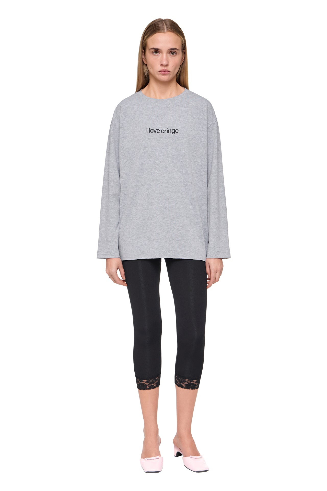 HEATHER GREY LONG-SLEEVE TEE